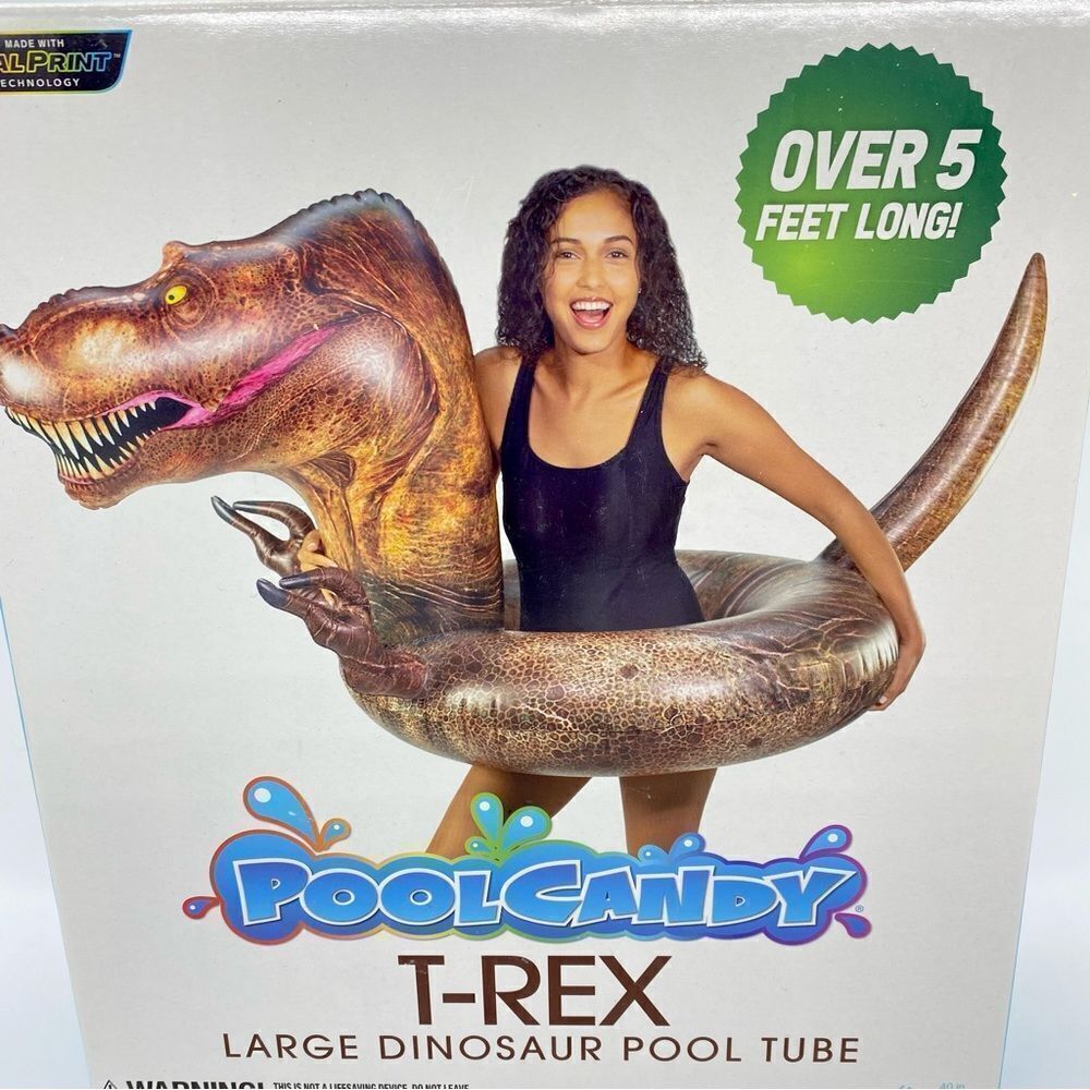 PoolCandy T-Rex Large Dinosaur Pool Tube New - Picture 3 of 5